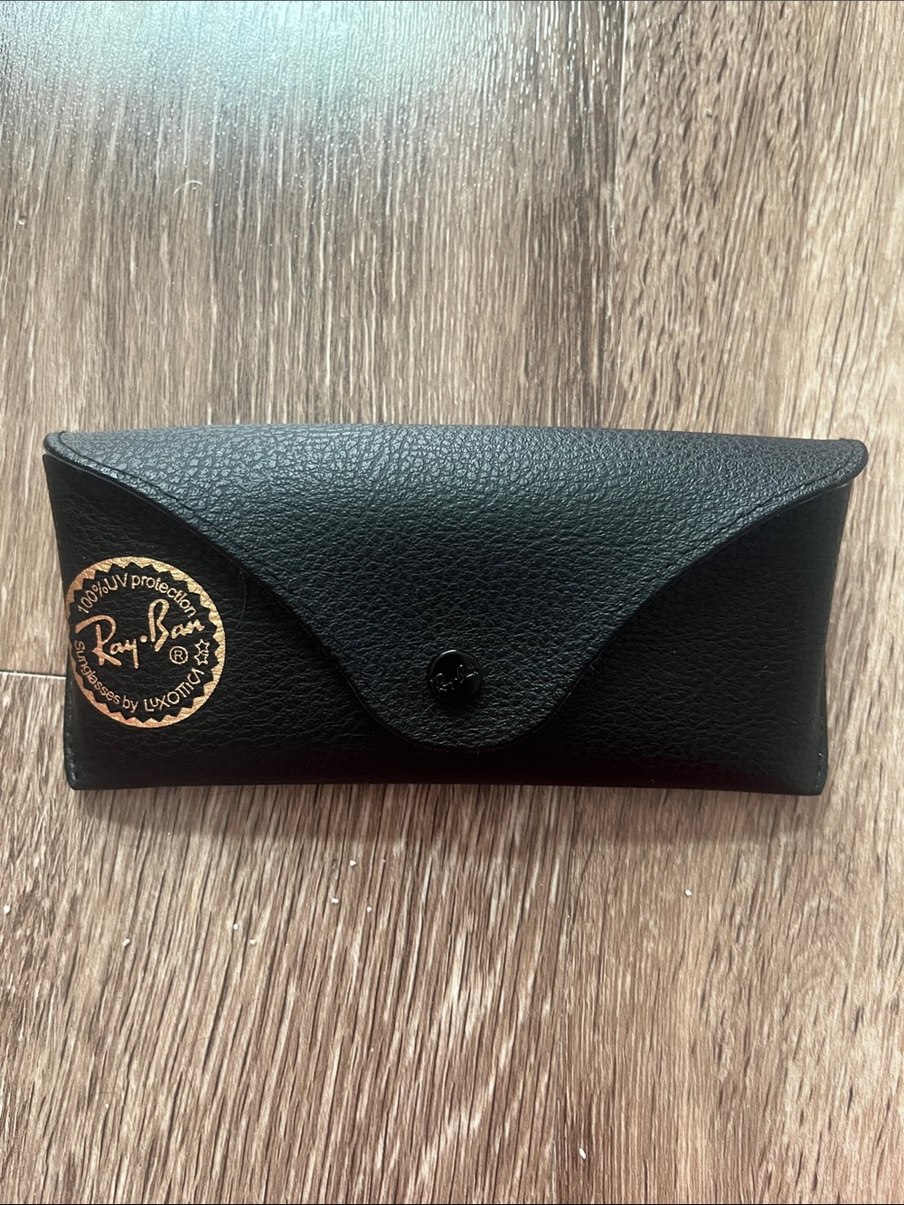 Ray-Ban Black Sunglass Case with Gold Logo Sticker
